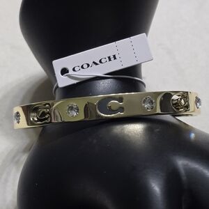 Coach Signature Stone Hinged Bangle